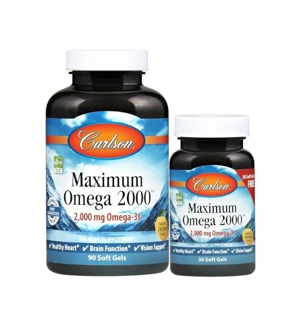 Carlson Labs Maximum Omega 2000 - 90 + 30 Softgels