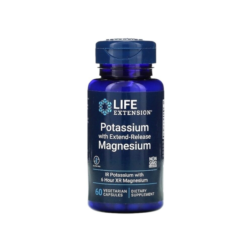 Life Extension Potassium with Extend-Release Magnesium 60 Vcaps