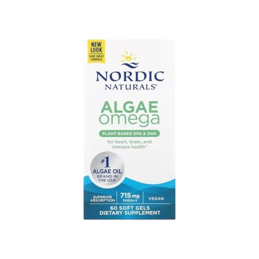 Nordic Naturals Algae Omega, 715mg Omega 3 60 Softgels