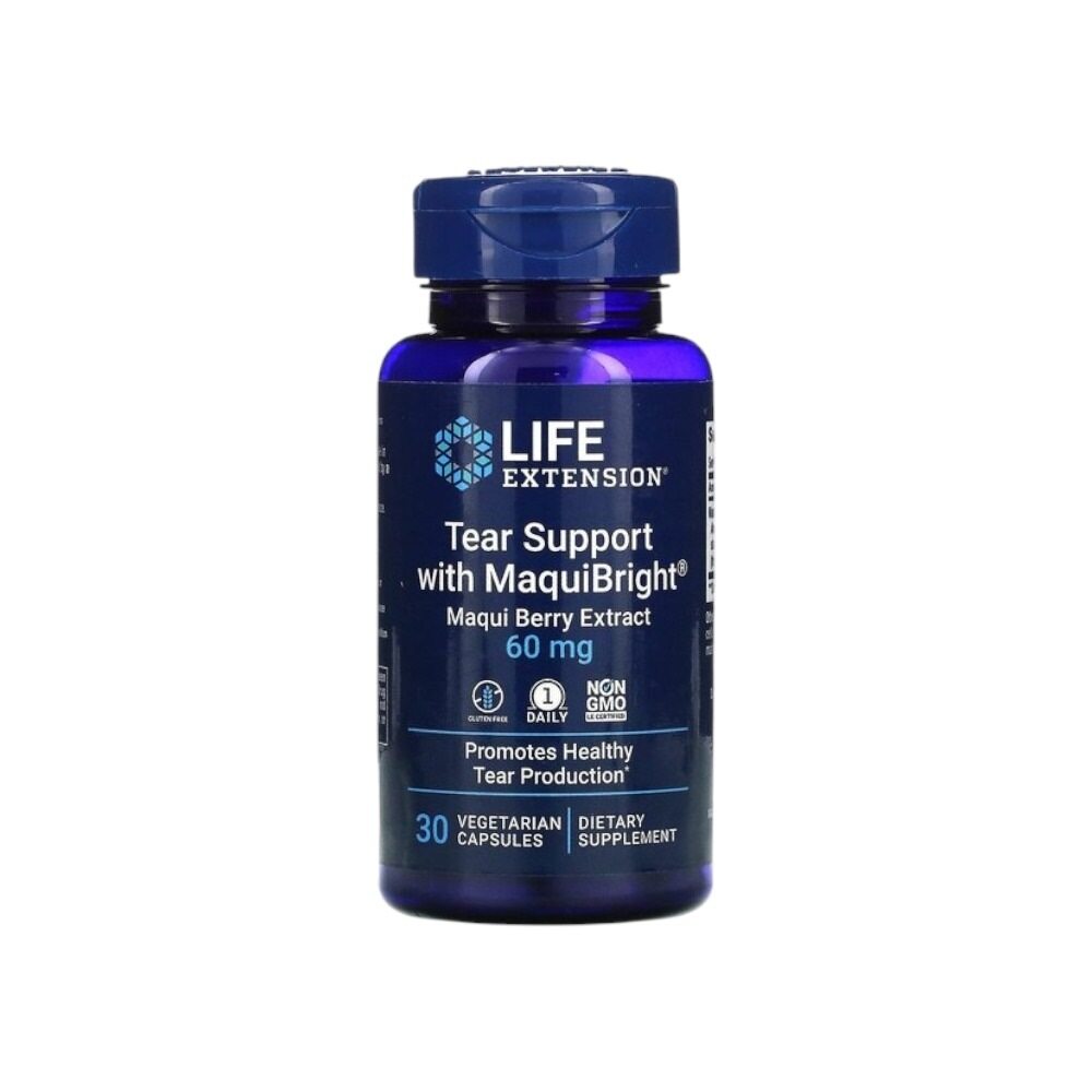 Life Extension Tear Support with MaquiBright (Maqui Berry Extract), 60mg 30 Vcaps