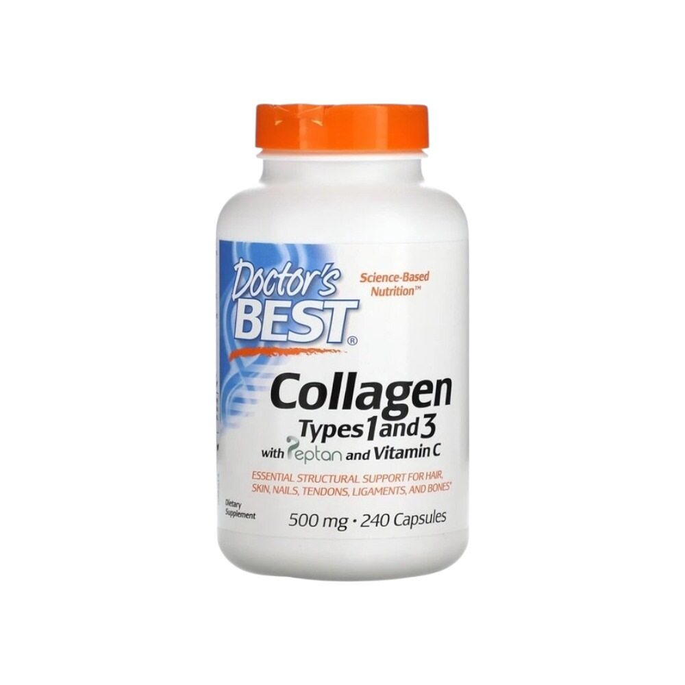 Doctor's Best Collagen Types 1 and 3 with Peptan and Vitamin C, 500mg 240 Caps