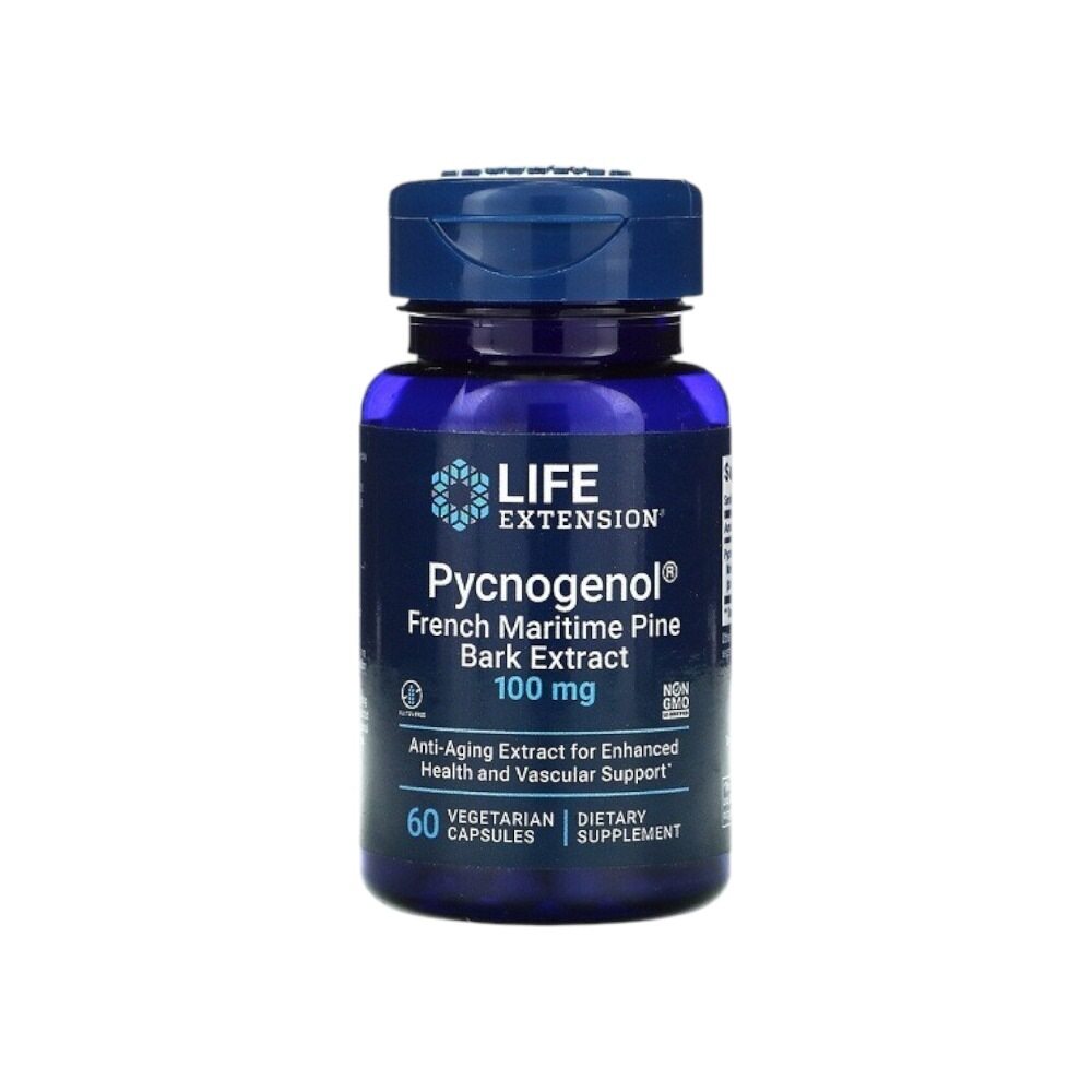 Life Extension Pycnogenol French Maritime Pine Bark Extract, 100mg 60 Vcaps
