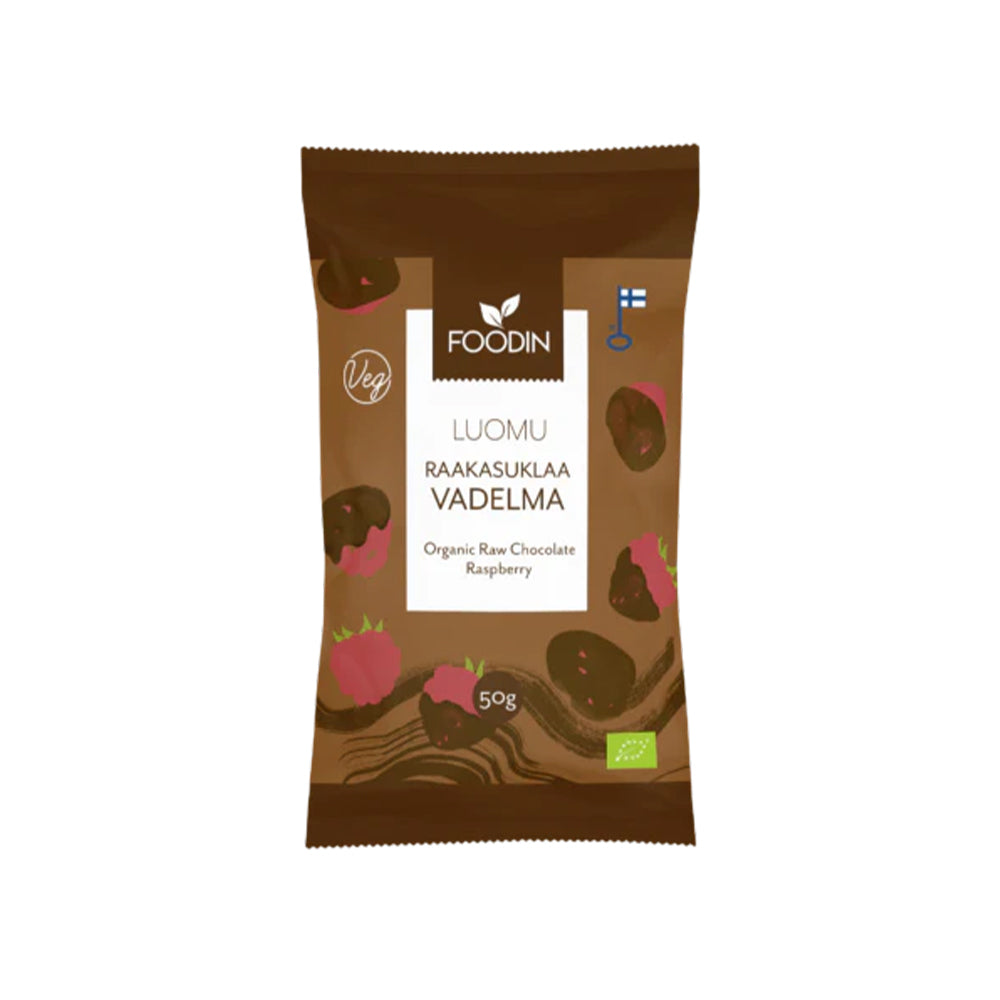 Foodin Raw Chocolate Raspberry, Organic 50g