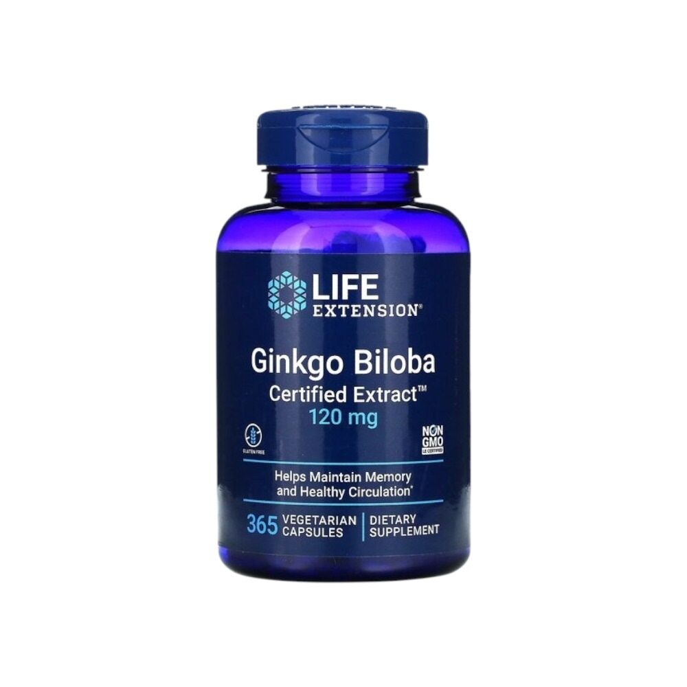 Life Extension Ginkgo Biloba, Certified Extract, 120mg 365 Vcaps