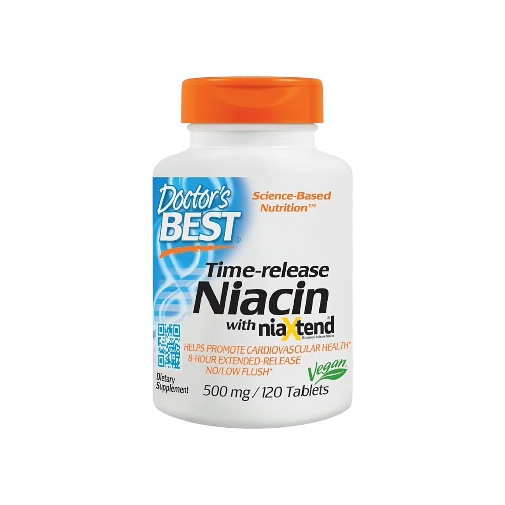 Doctor's Best Time-release Niacin with niaXtend, 500mg 120 tablets