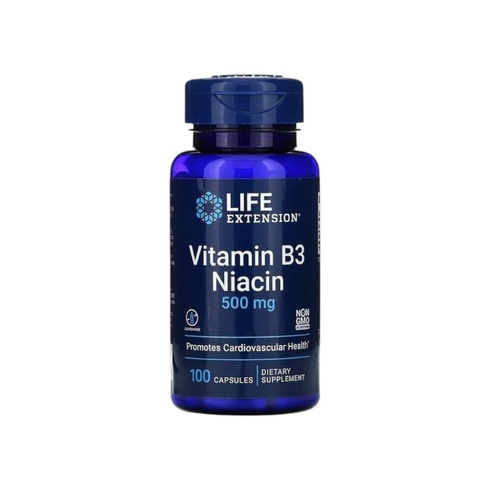 Life Extension Vitamin B3 Niacin, 500mg 100 Caps