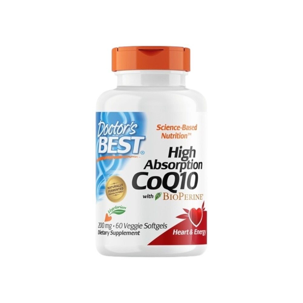 Doctor's Best High Absorption CoQ10 with BioPerine, 200mg 60 Veggie Softgels
