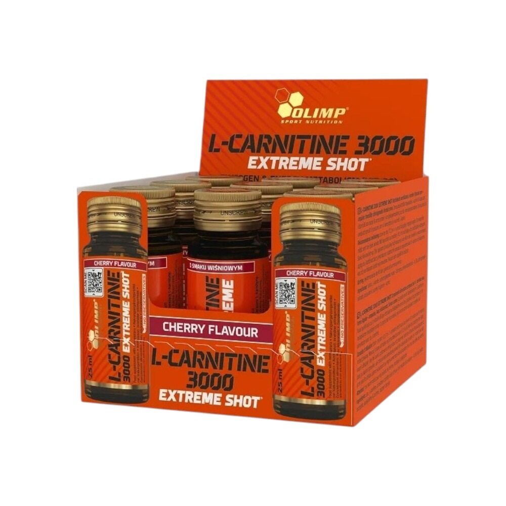 l carnitine extreme shot Olimp Nutrition L-Carnitine 3000 Shot, Cherry 9 x 25 ml lipisomal 3000 mg ipamorelin dosage for muscle Flavor:Green Apple