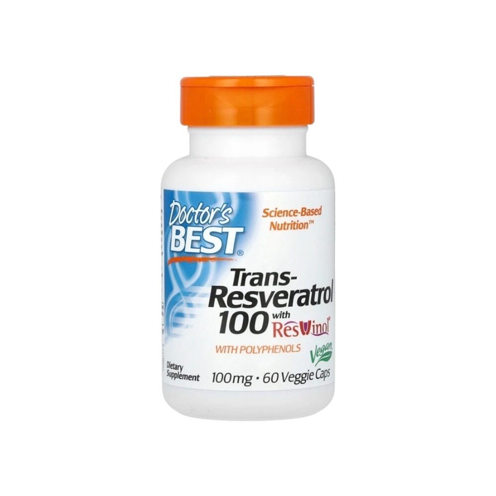 Doctor's Best Trans-Resveratrol with ResVinol, 100mg 60 vcaps