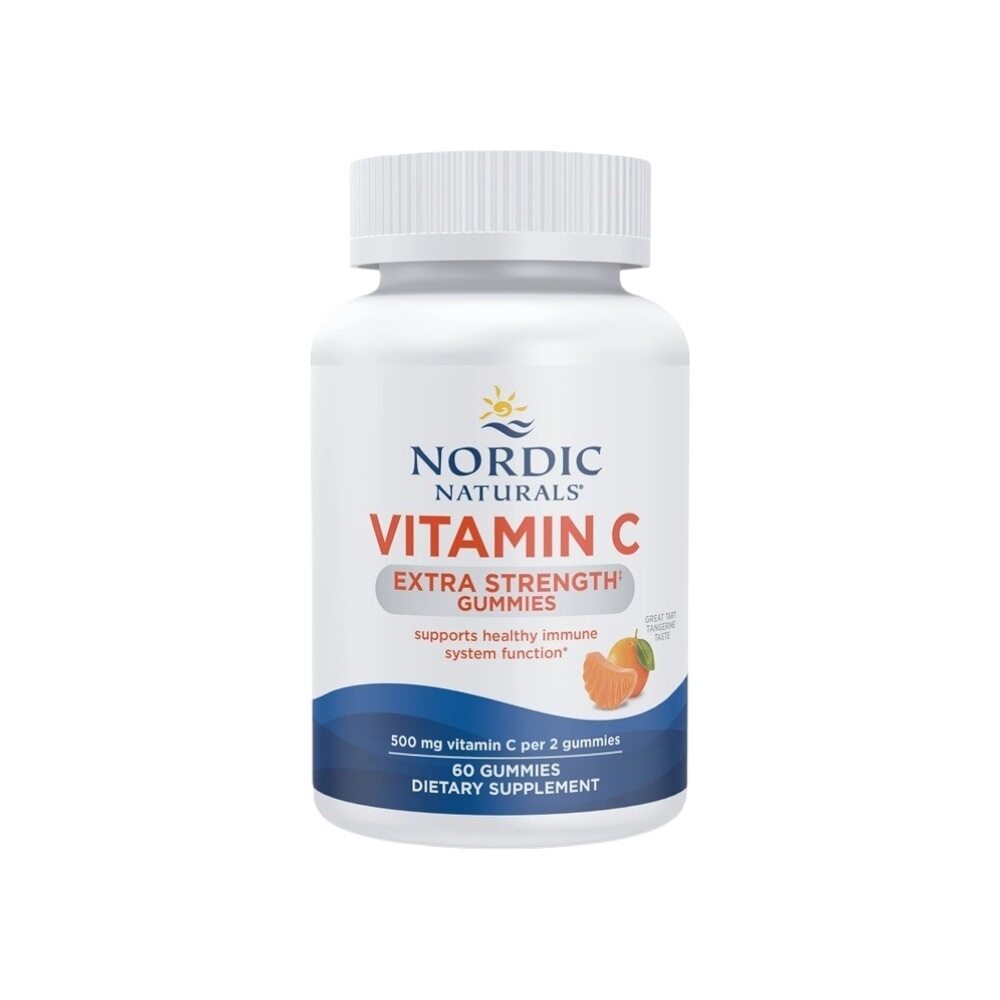 Nordic Naturals Vitamin C Extra Strength Gummies, Tangerine 60 Gummies