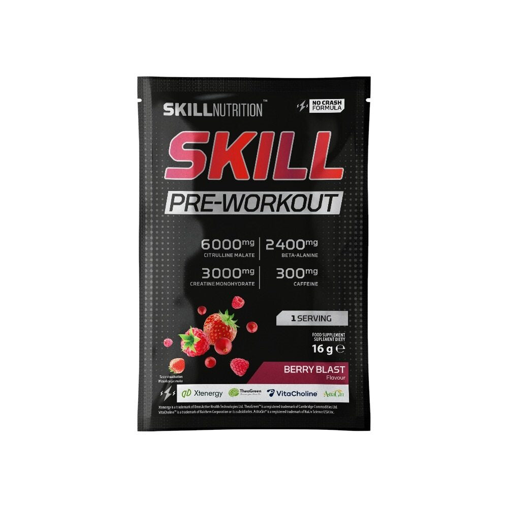 Skill Nutrition Skill Pre-Workout, Berry Blast 16g (1 serving)