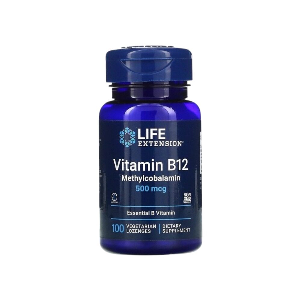 Life Extension Vitamin B12 Methylcobalamin, 500mcg 100 Vegetarian Lozenges