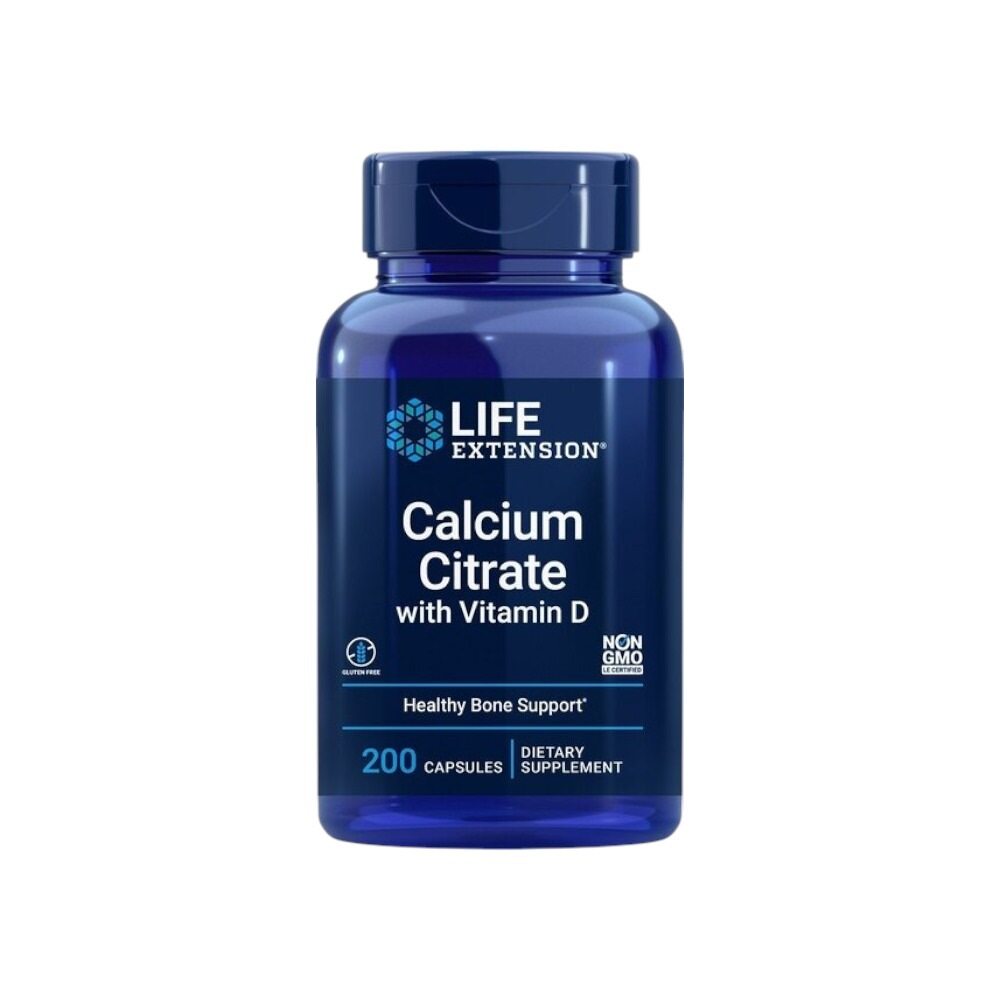 Life Extension Calcium Citrate with Vitamin D 200 Vcaps