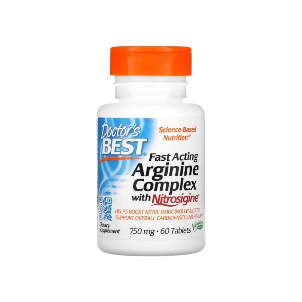 Doctor's Best Fast Acting Arginine Complex with Nitrosigine, 750mg 60 Tablets