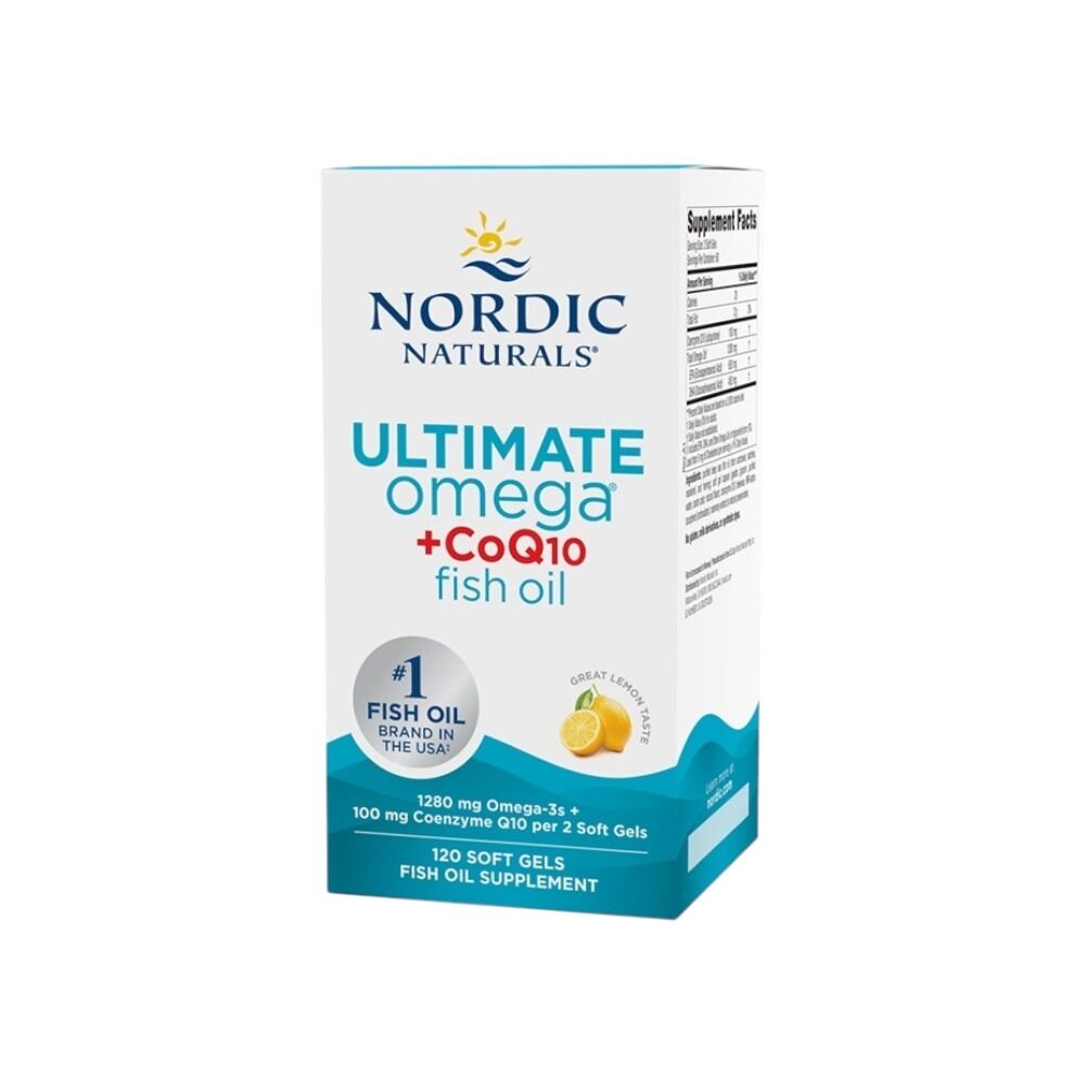Nordic Naturals Ultimate Omega + CoQ10, 1280mg Lemon 120 Softgels