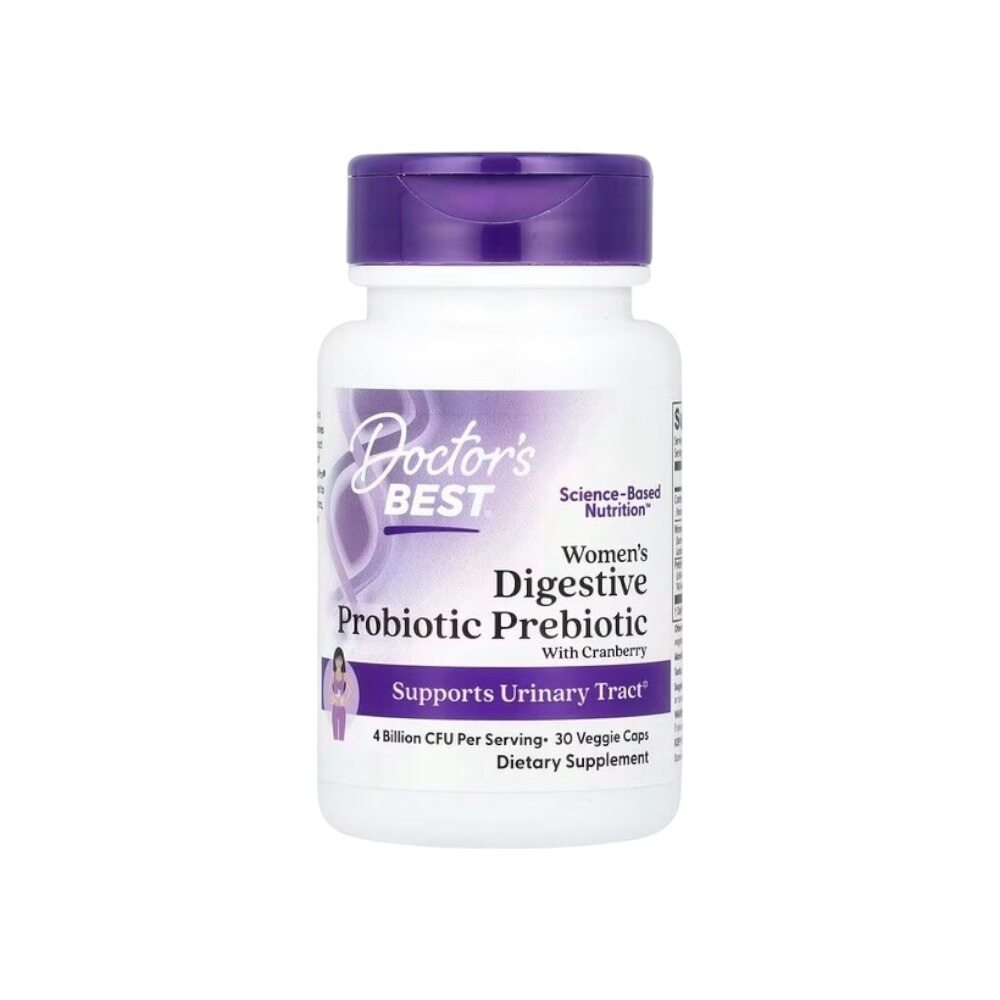 Doctor's Best Women's Digestive Probiotic Prebiotic With Cranberry 30 vcaps