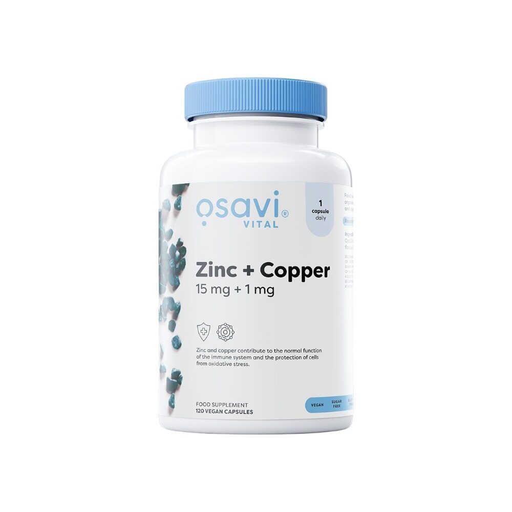 Osavi Zinc + Copper, 15mg + 1mg 120 Vegan Caps