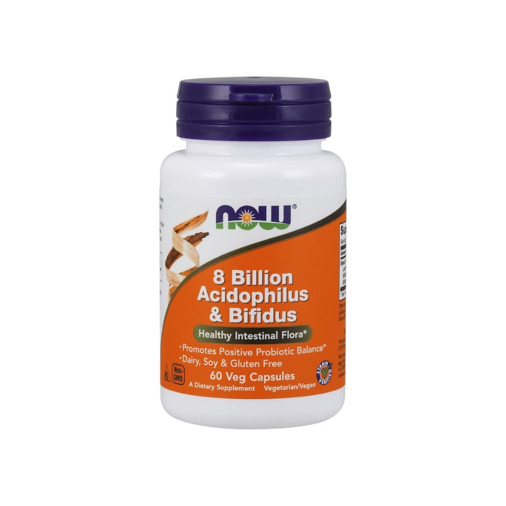 NOW Foods 8 Billion Acidophilus & Bifidus 60 Vcaps