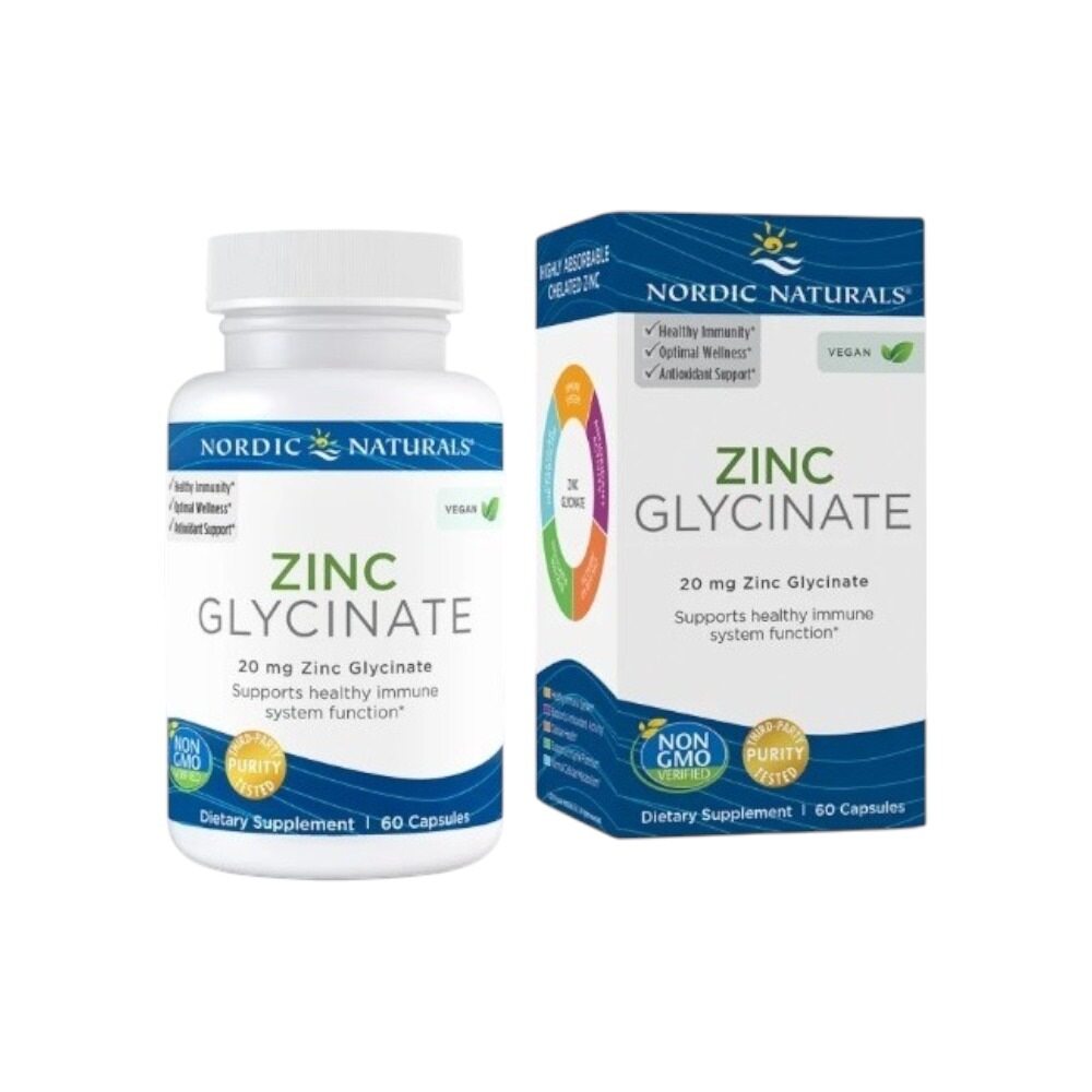 Nordic Naturals Zinc Glycinate, 20mg 60 Caps