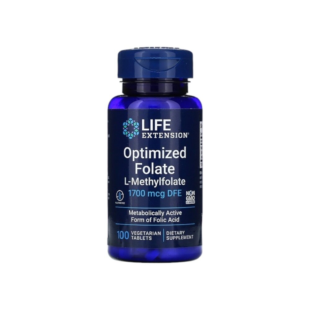 Life Extension Optimized Folate, 1700mcg 100 vegetarian Tabs