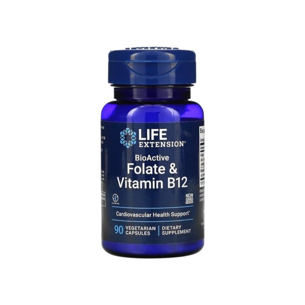 Life Extension BioActive Folate & Vitamin B12 90 Vcaps