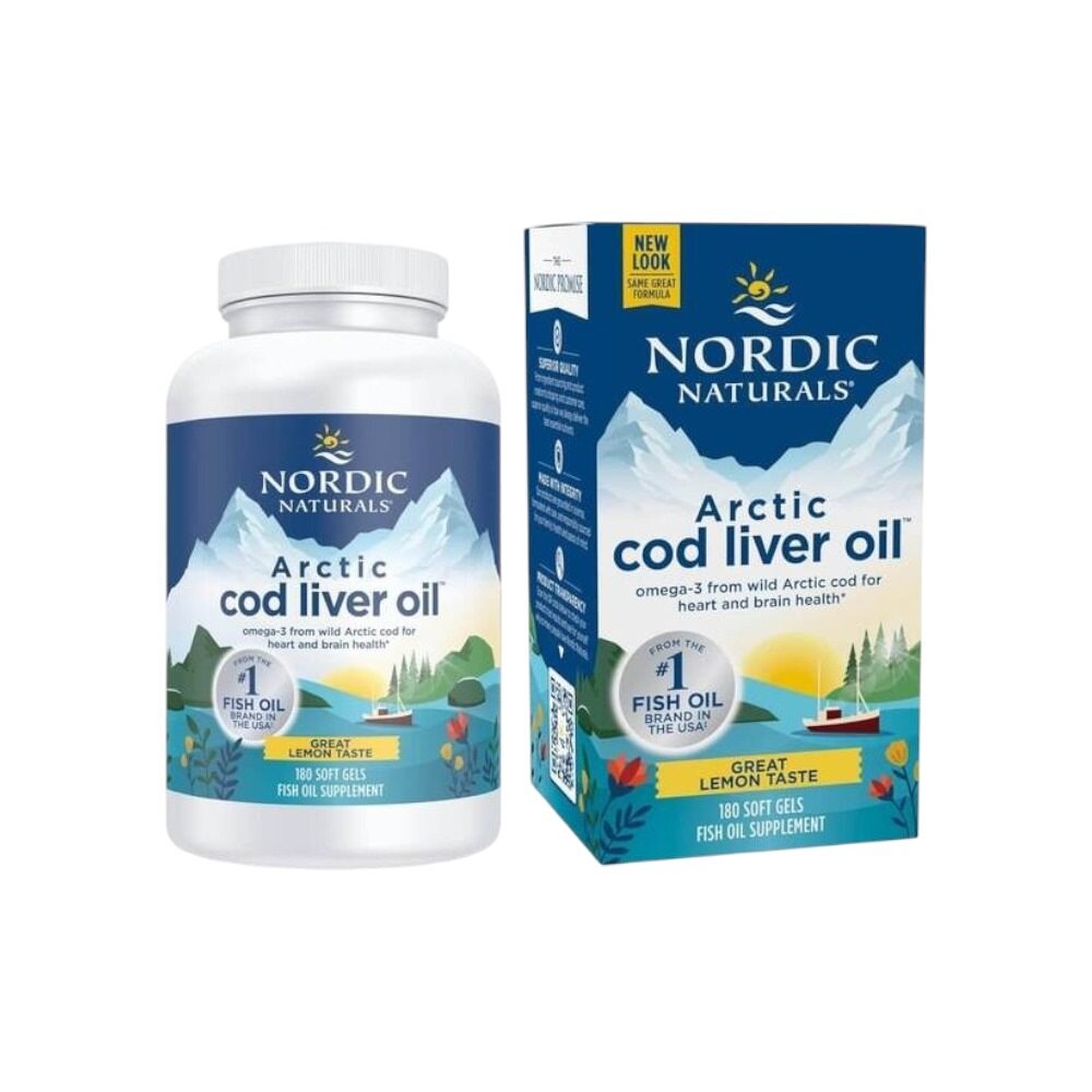 Nordic Naturals Arctic Cod Liver Oil, 750mg Lemon 180 Softgels