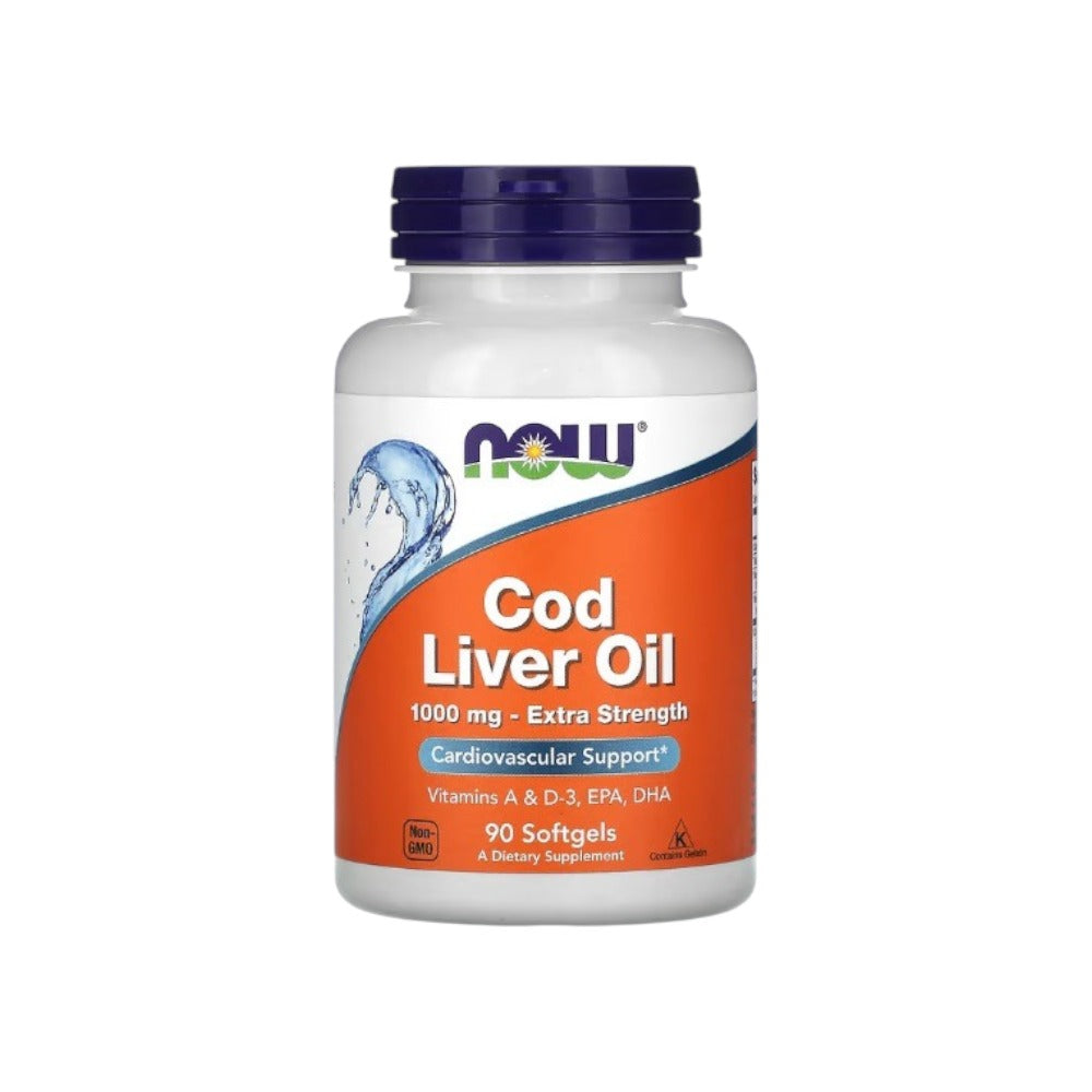 NOW Foods Cod Liver Oil 1000mg Extra Strength 90 Softgels