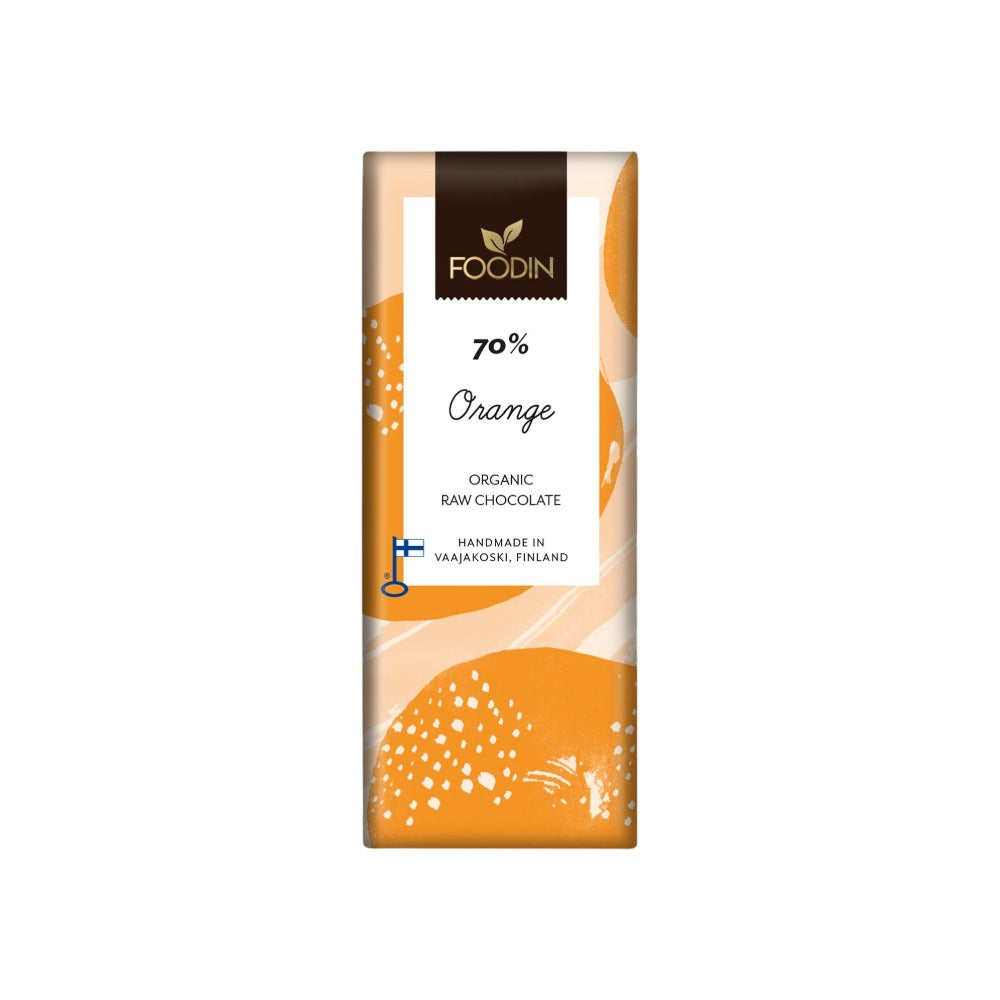 Foodin Organic Raw Chocolate Orange 70% 40g