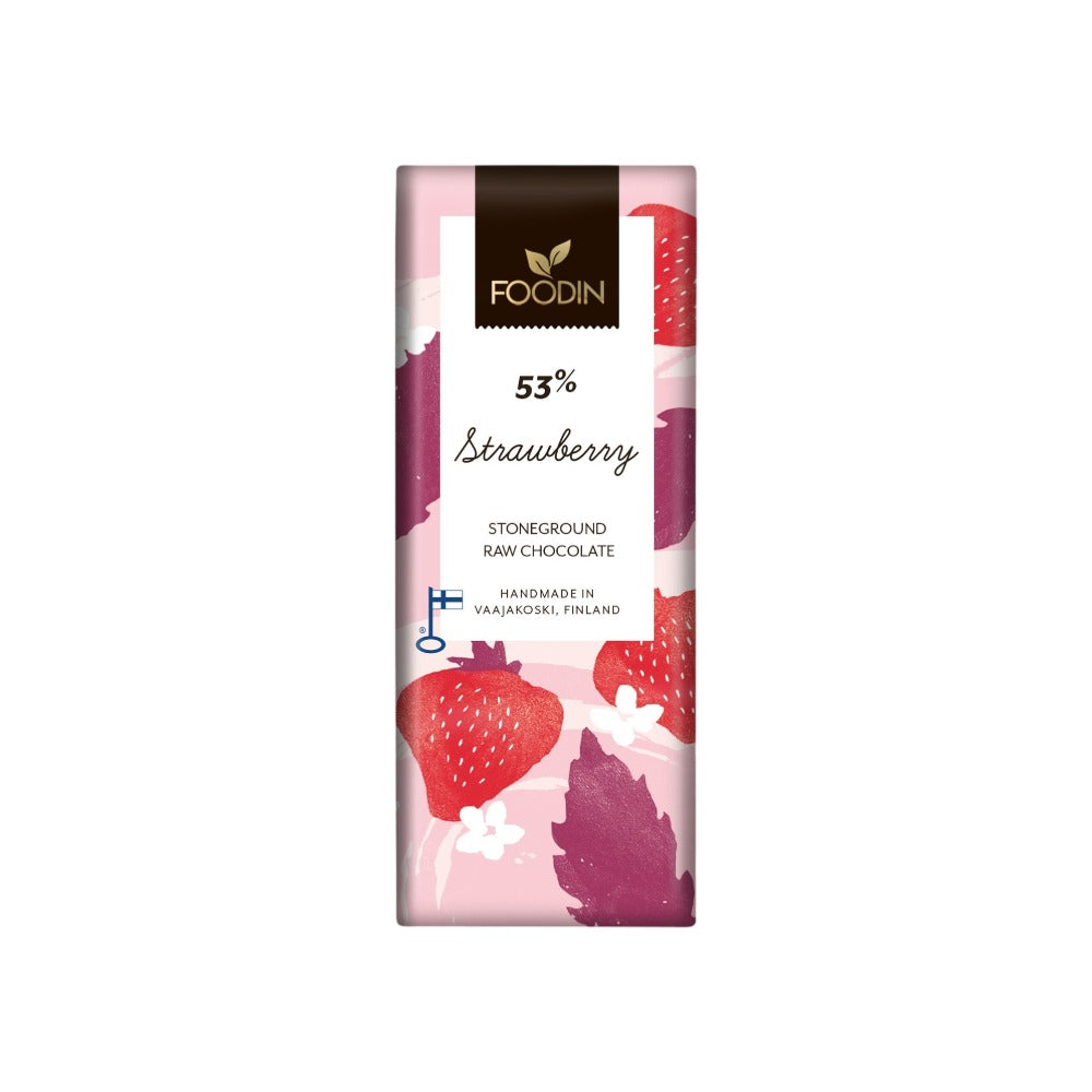 Foodin Organic Raw Chocolate Strawberry 53% 40g
