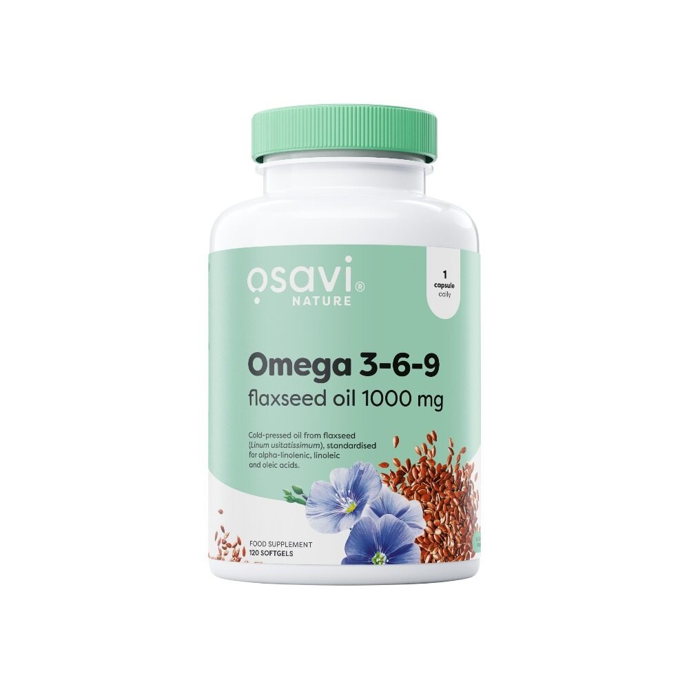 Osavi Omega 3-6-9 Flaxseed Oil, 1000mg 120 Softgels