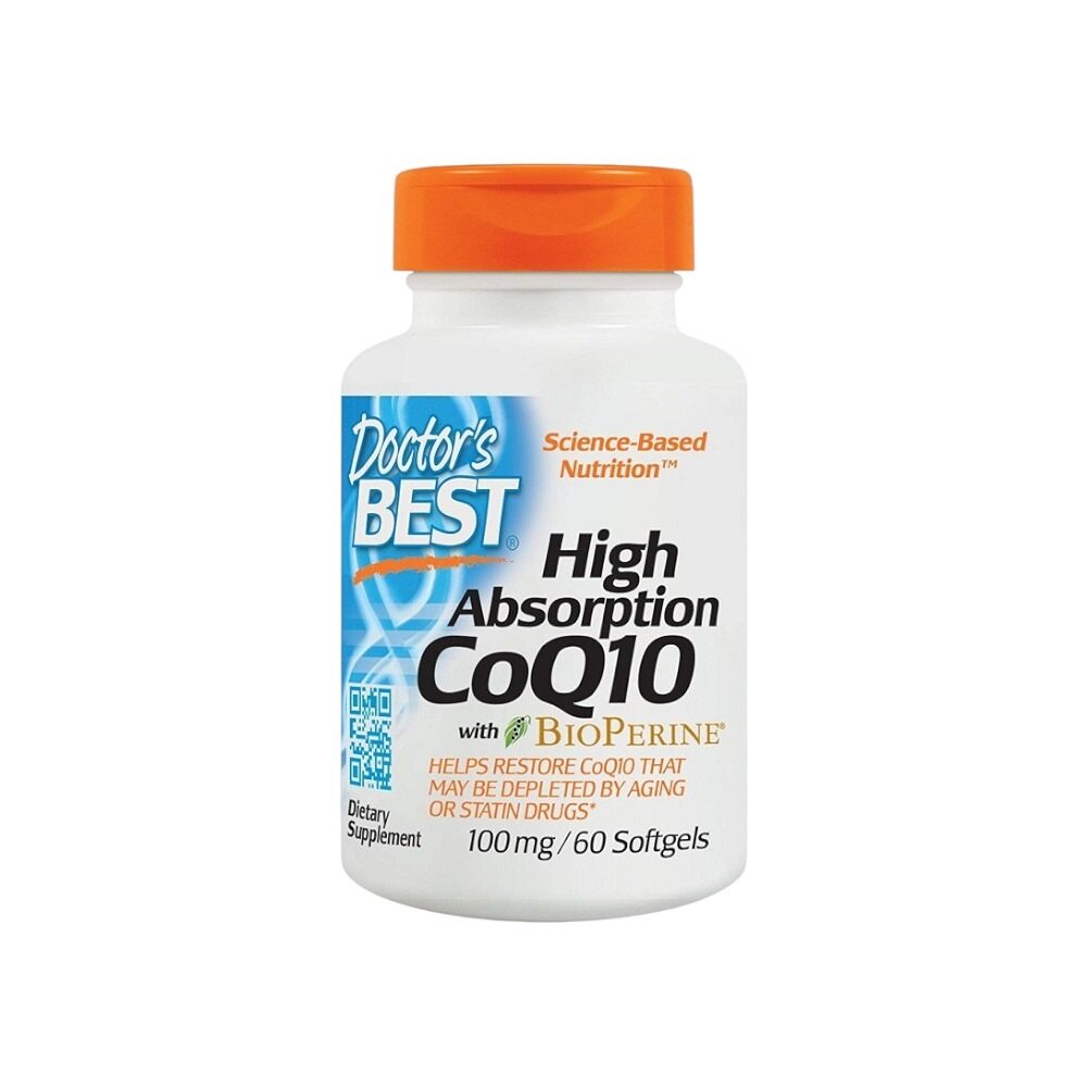 Doctor's Best High Absorption CoQ10 with BioPerine, 100mg 60 Softgels