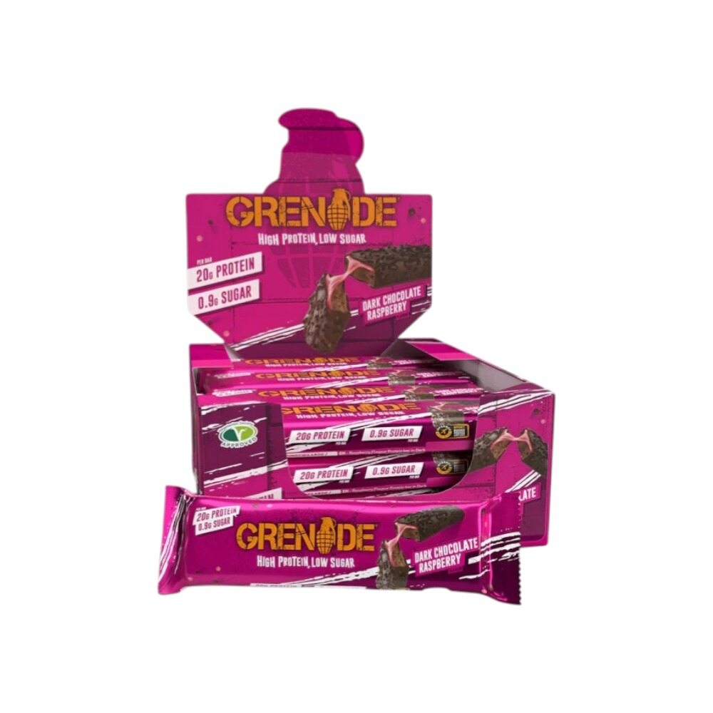 Grenade Protein Bars, Dark Chocolate Raspberry 12 x 60g