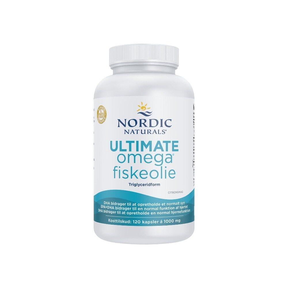 Nordic Naturals (Danish Label) Ultimate Omega Fiskeolie, 1280mg Lemon 120 Softgels