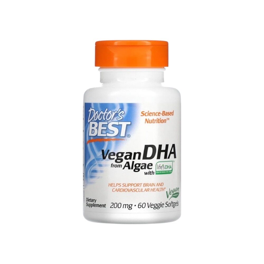 Doctor's Best Vegan DHA from Algae, 200mg 60 veggie softgels