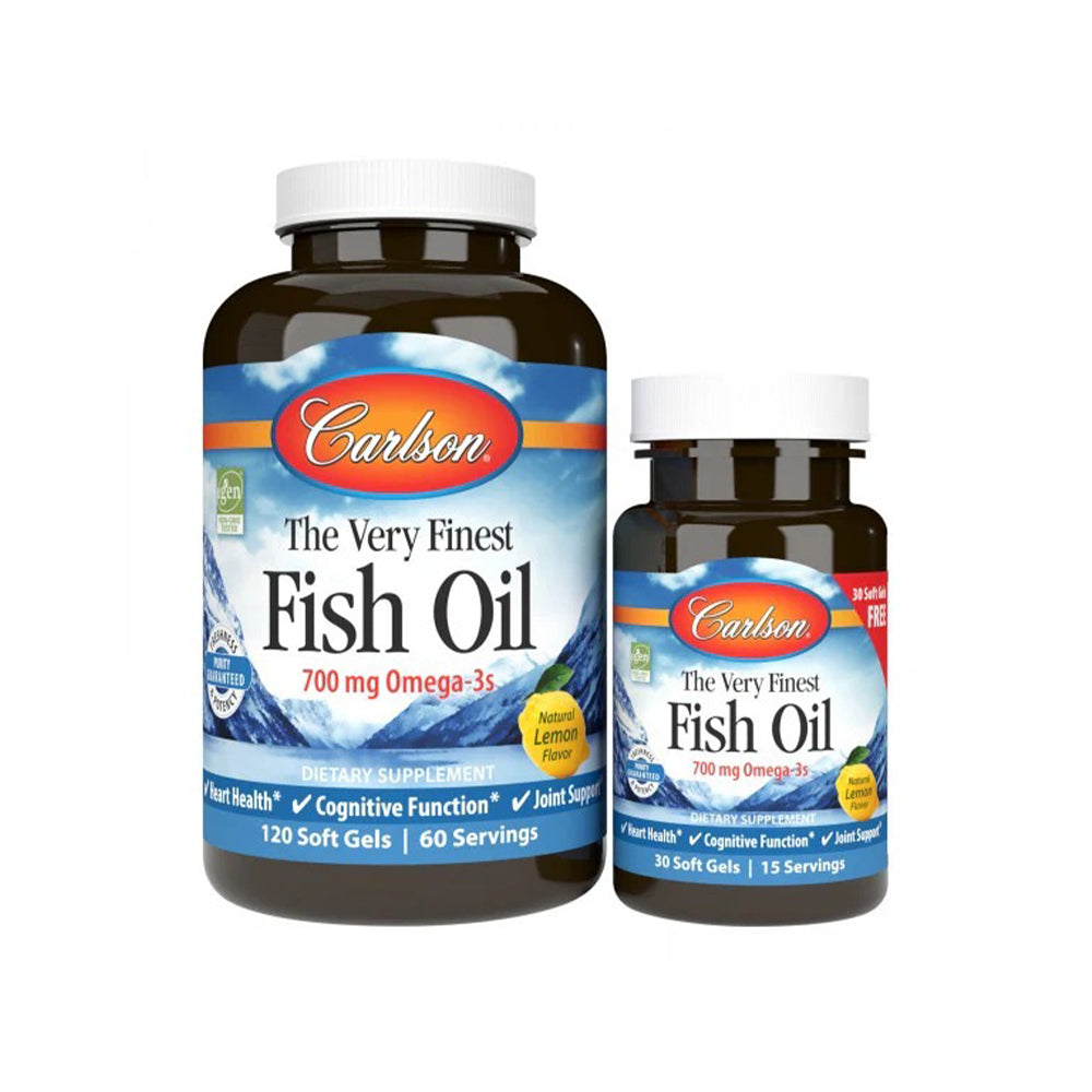 Carlson Labs Very Finest Fish Oil Lemon 120+30 SG 150Soft Gel