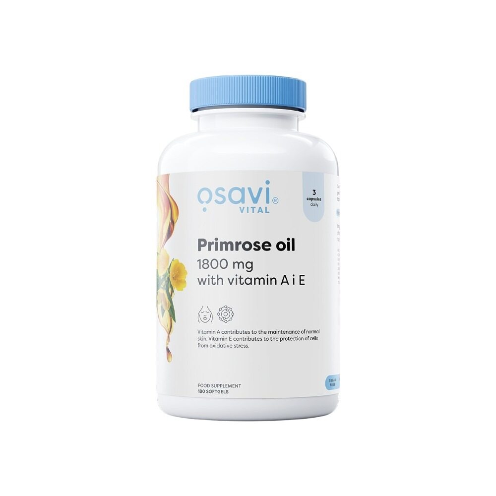 Osavi Primrose Oil with Vitamin A & E, 1800mg 180 Softgels