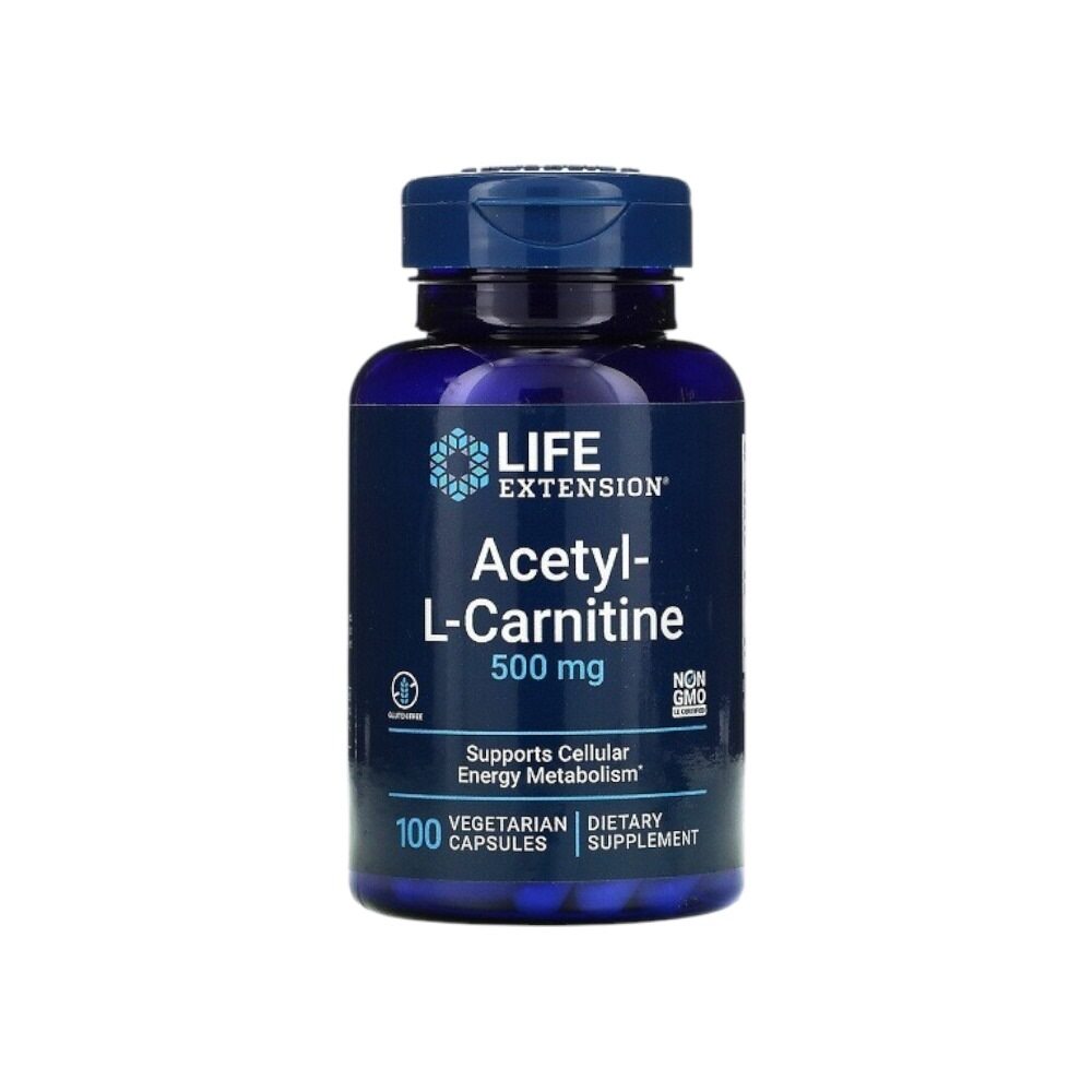 Life Extension Acetyl-L-Carnitine, 500mg 100 Vcaps | The Nutricosmetic Company Life Extension Acetyl-L-Carnitine, 500mg 100 Vcaps | The Nutricosmetic Company