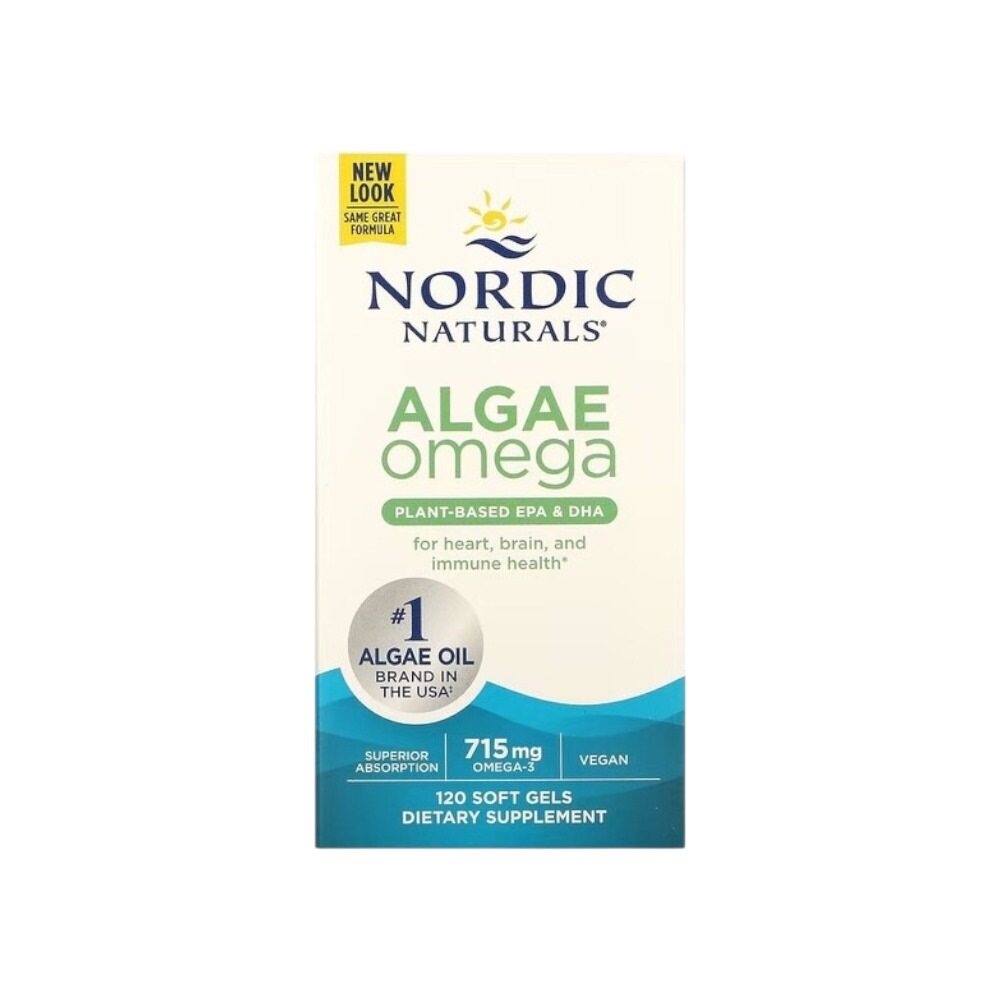 Nordic Naturals Algae Omega, 715mg Omega 3 120 Softgels