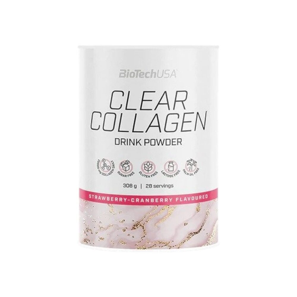 BioTechUSA Clear Collagen, Strawberry-Cranberry 308g