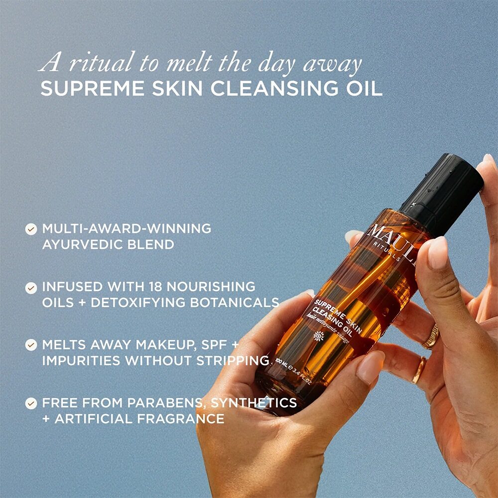Mauli Rituals Supreme Skin Cleansing Oil 100ml With Pure Muslin Cloth