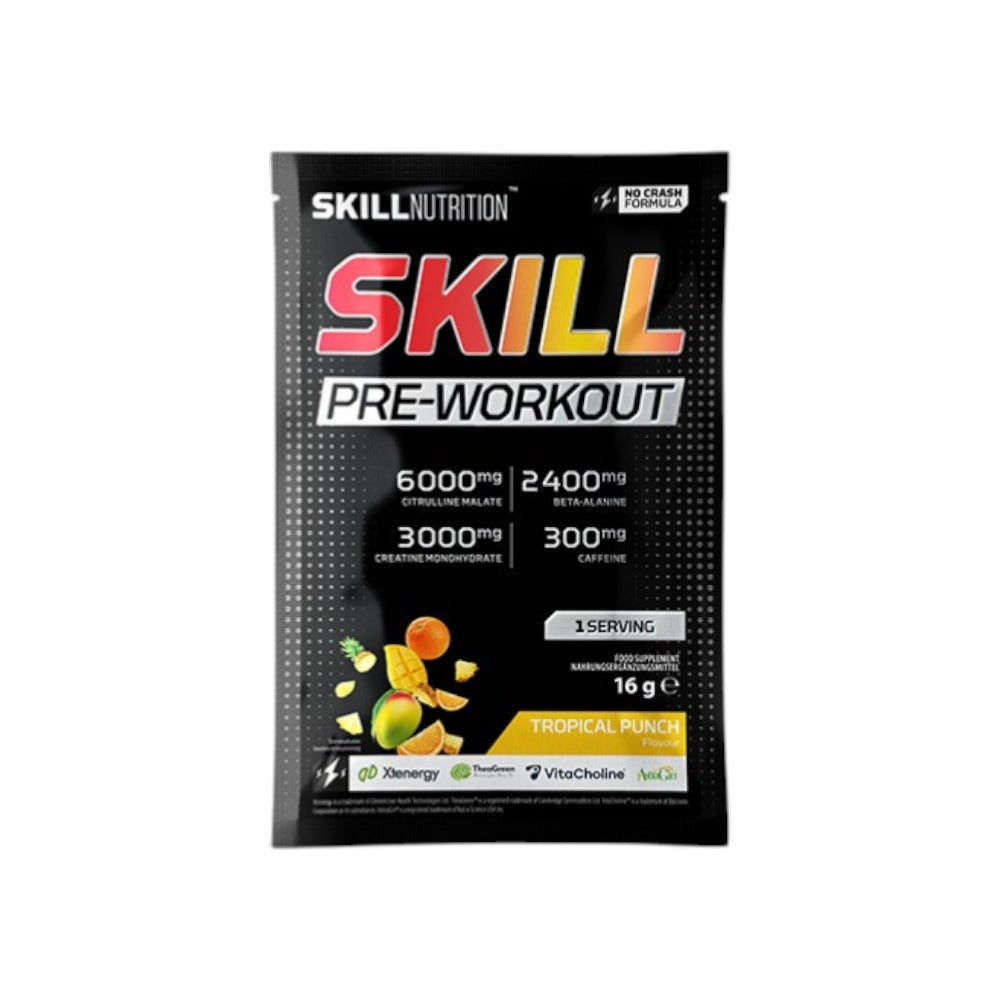 Skill Nutrition Skill Pre-Workout, Tropical Punch 16g (1 serving)