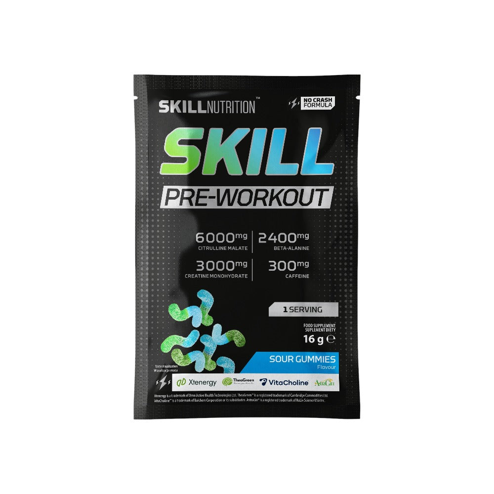 Skill Nutrition Skill Pre-Workout, Sour Gummies 16g (1 serving)