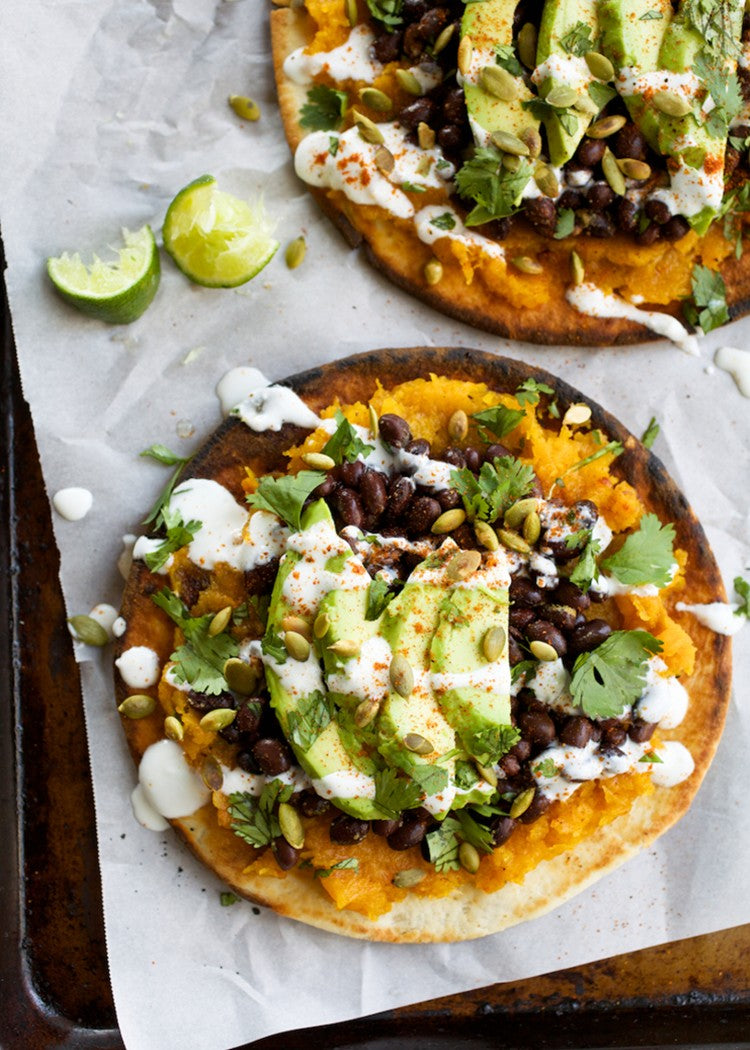 Butternut Squash & Black Bean Tostadas