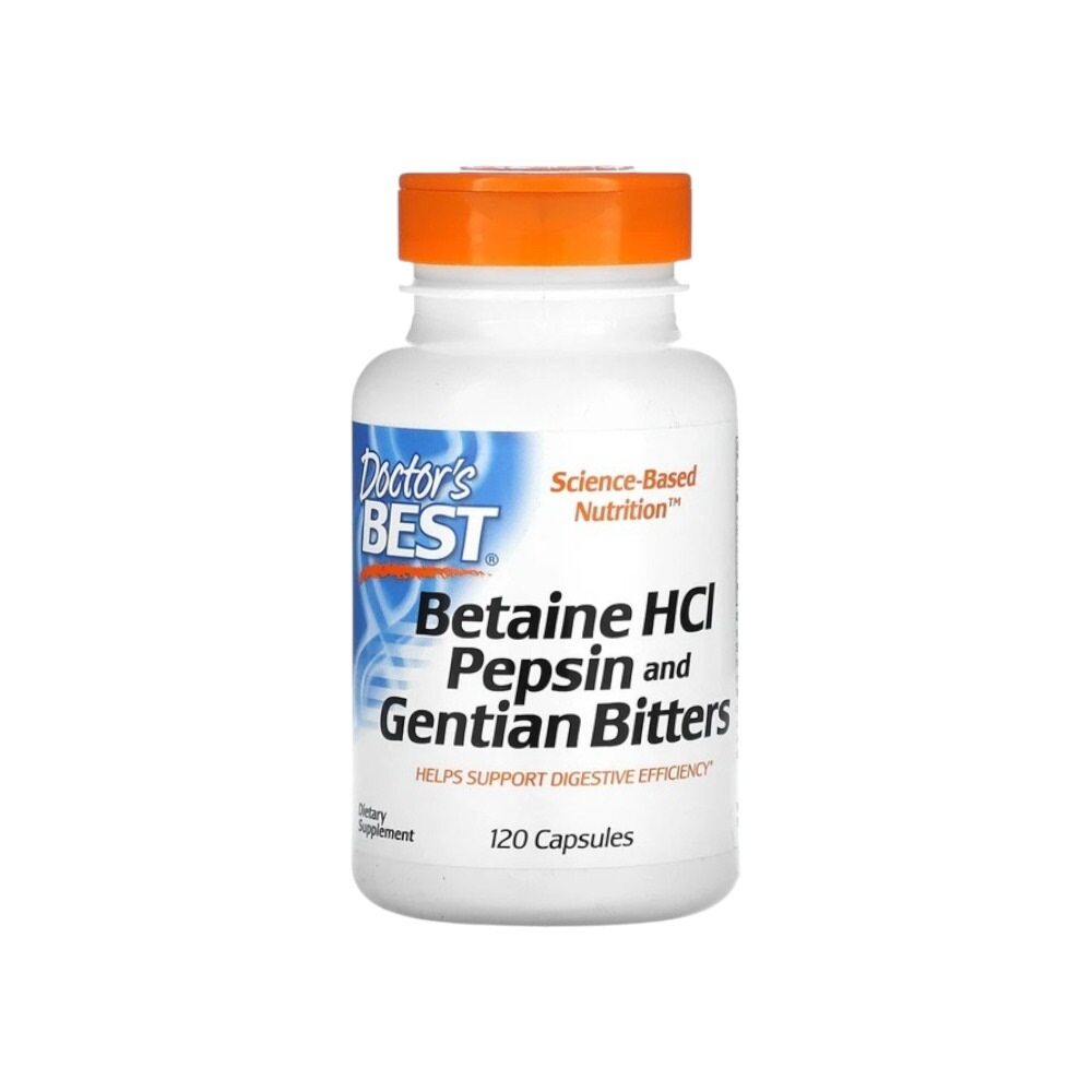 Doctor's Best Betaine HCl Pepsin & Gentian Bitters 120 Caps