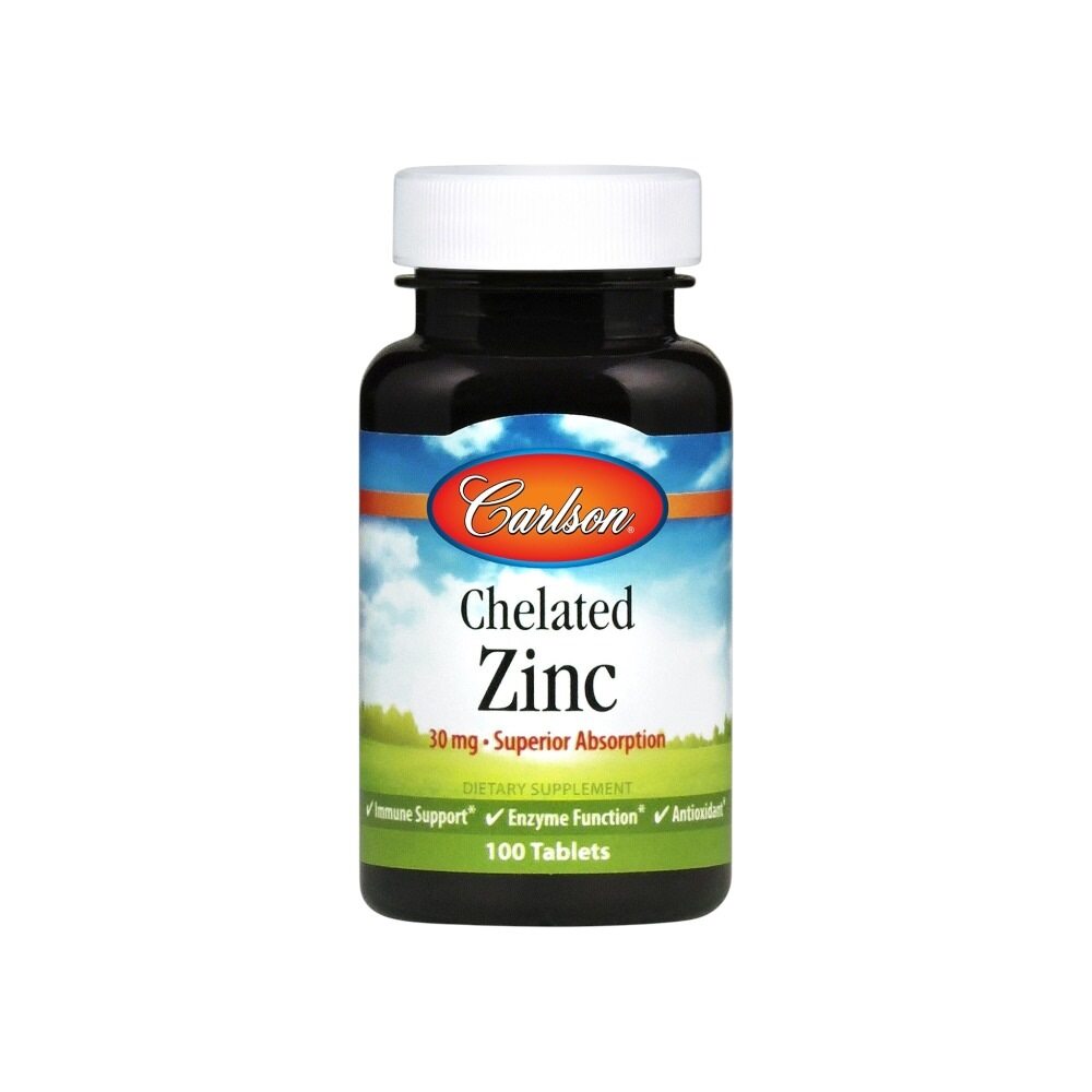 Carlson Labs Chelated Zinc, 30mg 100 Tablets