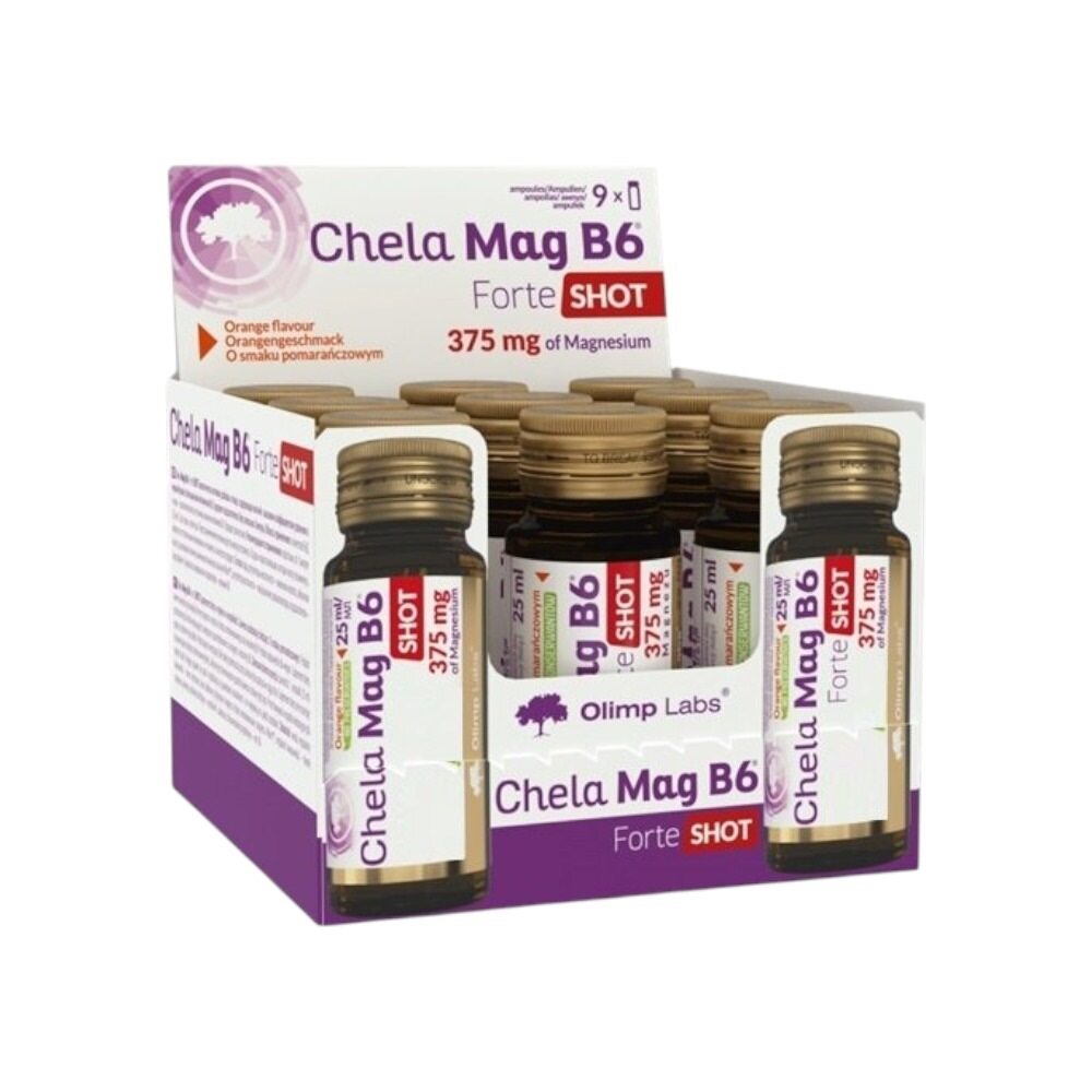 Olimp Nutrition Chela Mag B6 Forte Shot, Orange 9 x 25 ml