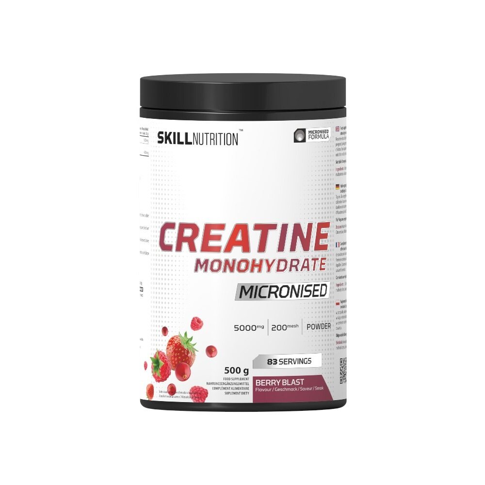 Skill Nutrition Micronised Creatine Monohydrate Flavoured, Berry Blast 500g