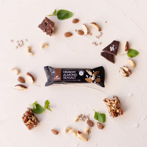 Foodin Crunchy Collagen Protein Bar Almond Seasalt, 50g Single