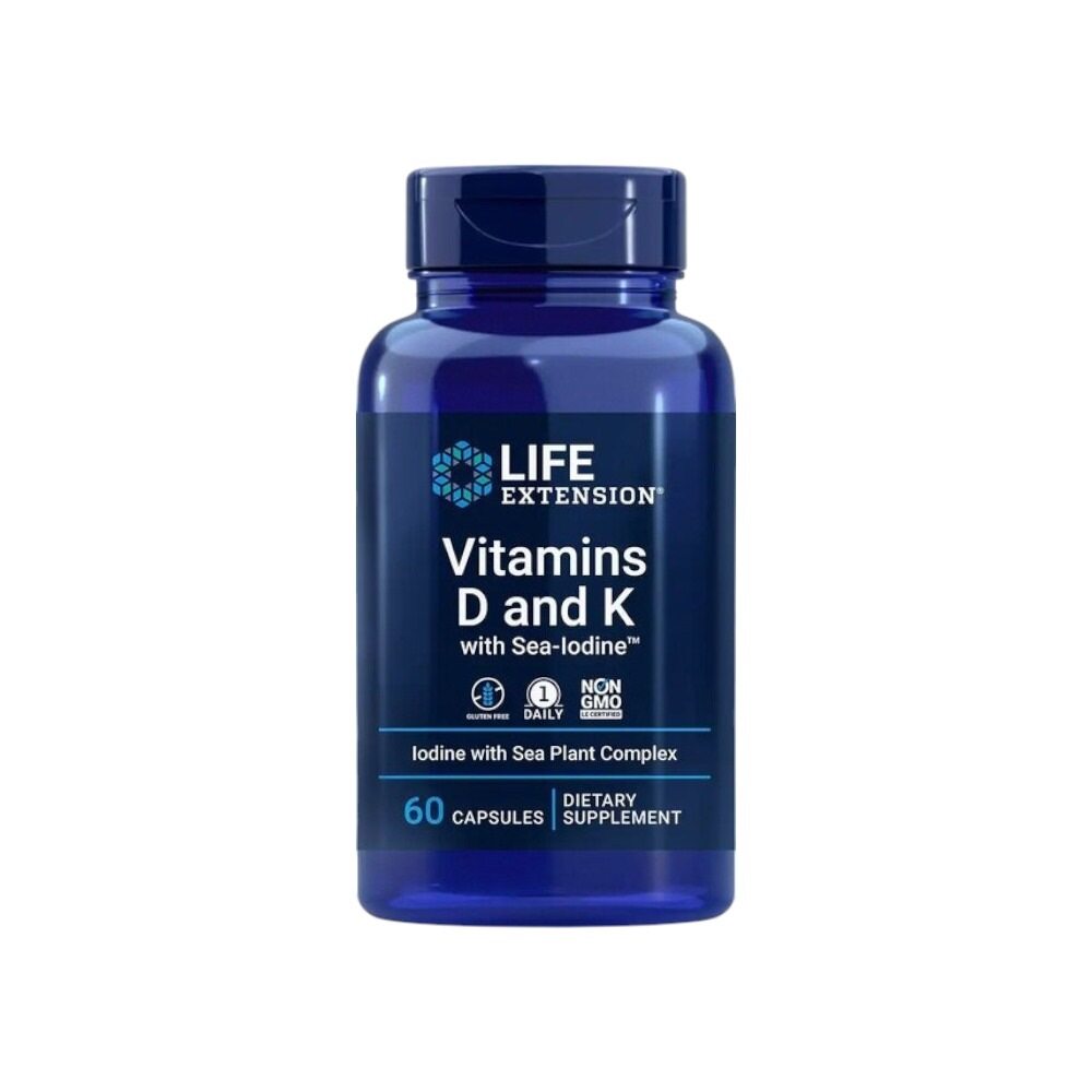 Life Extension Vitamins D and K with Sea-Iodine 60 Caps