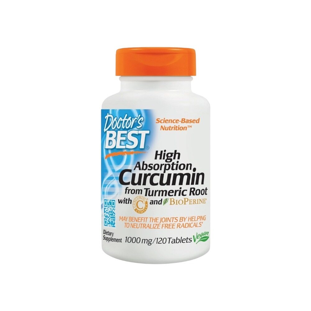 Doctor's Best High Absorption Curcumin From Turmeric Root with C3 Complex & BioPerine, 1000mg 120 Tablet
